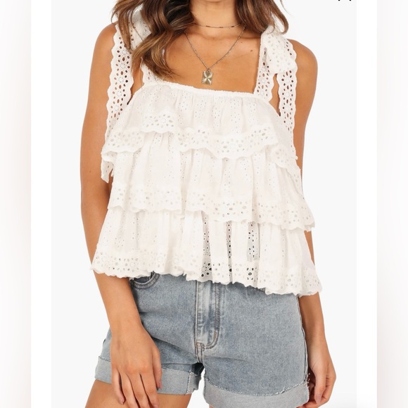 Petal & Pup Tops - Petal & Pup Tanya Tiered Ruffle Eyelet Tank